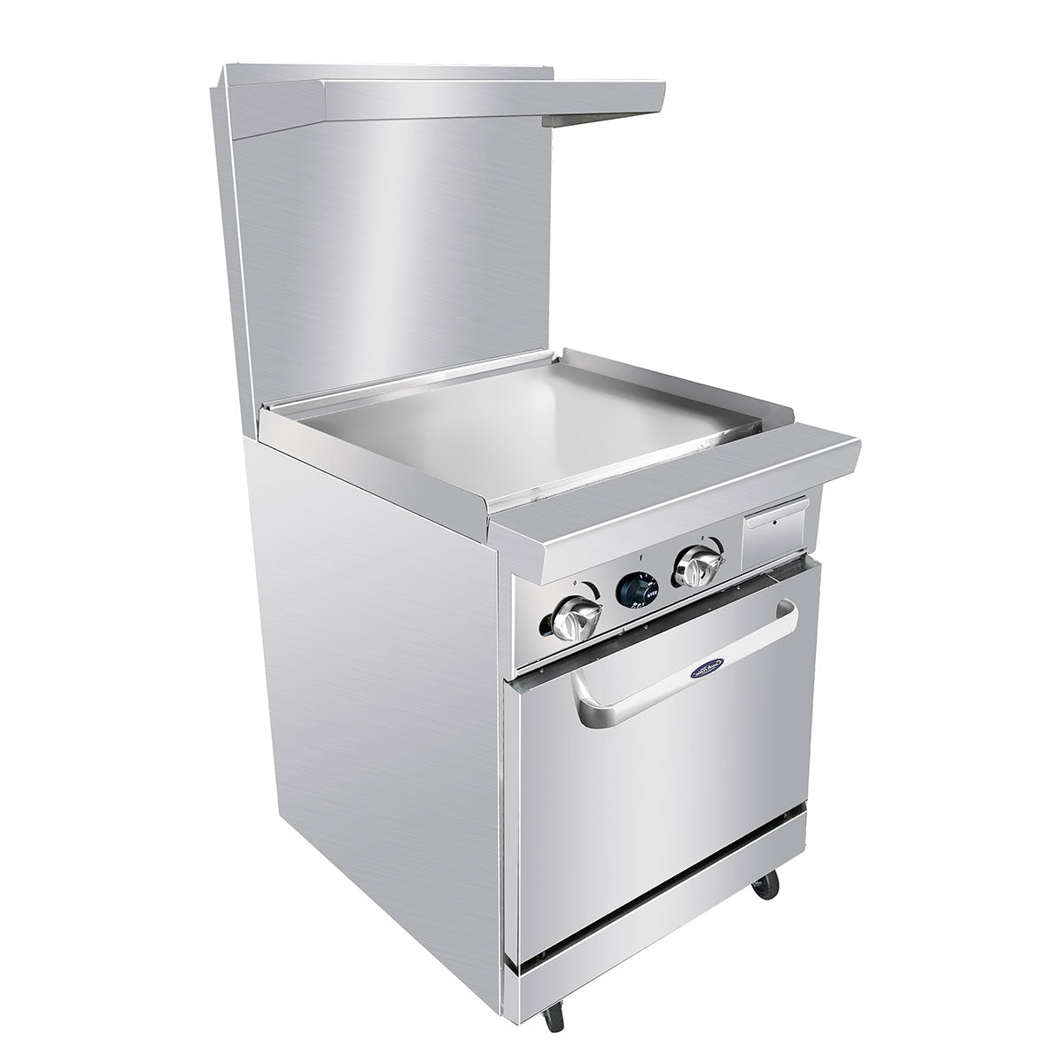 Atosa AGR-24G 24" Gas Range with 24" Griddle,, 1 20" Oven, 2 Oven Racks, Castors Included