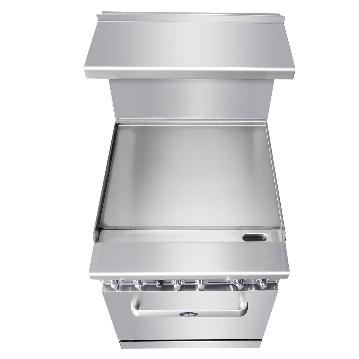 Atosa AGR-24G 24" Gas Range with 24" Griddle,, 1 20" Oven, 2 Oven Racks, Castors Included