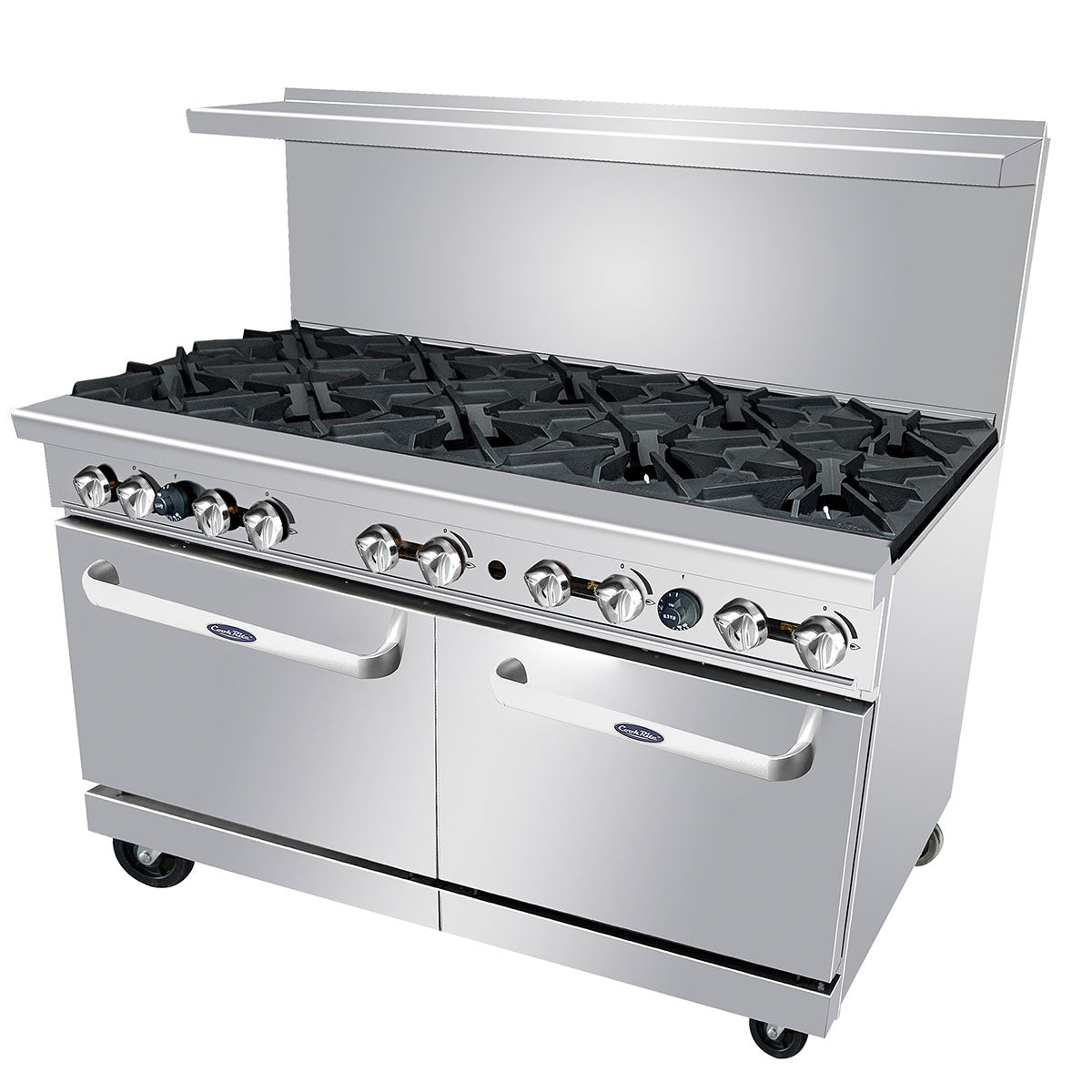 Atosa AGR-10B 60" 10 Burner Gas Range with (2) 26'' Ovens; 4 Oven Racks Castors Included