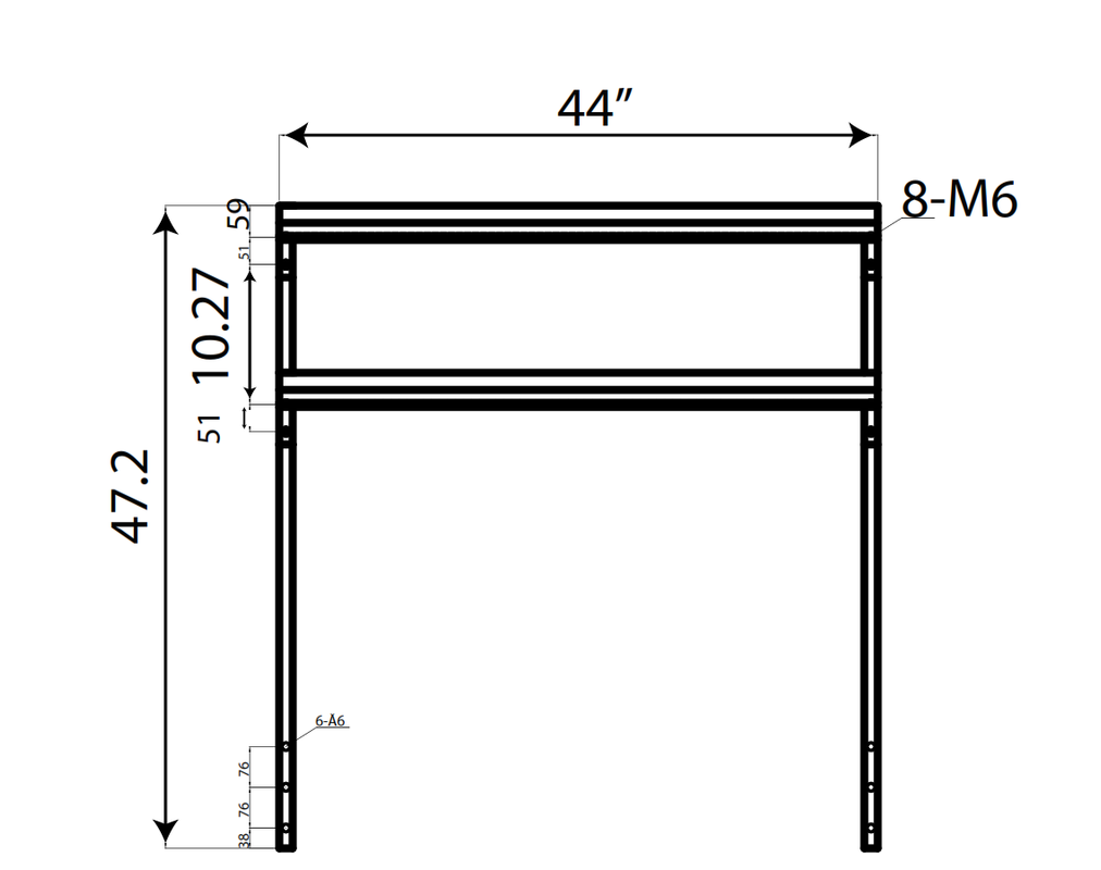 Atosa MROS-44P 44" Stainless Steel Double Over Shelf for 44" Pizza Prep Table