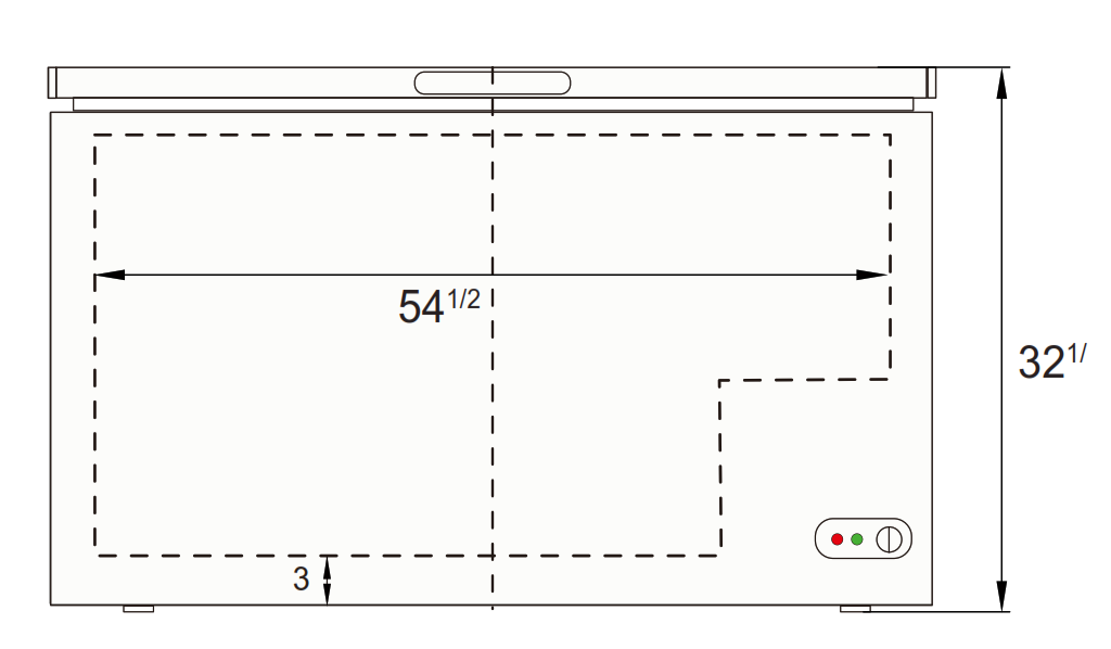 Atosa MWF9016GR 60.3" 1 Door Solid Top Chest Freezer, 15.9 Cu. Ft.