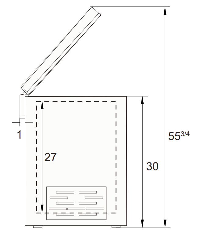 Atosa MWF9016GR 60.3" 1 Door Solid Top Chest Freezer, 15.9 Cu. Ft.