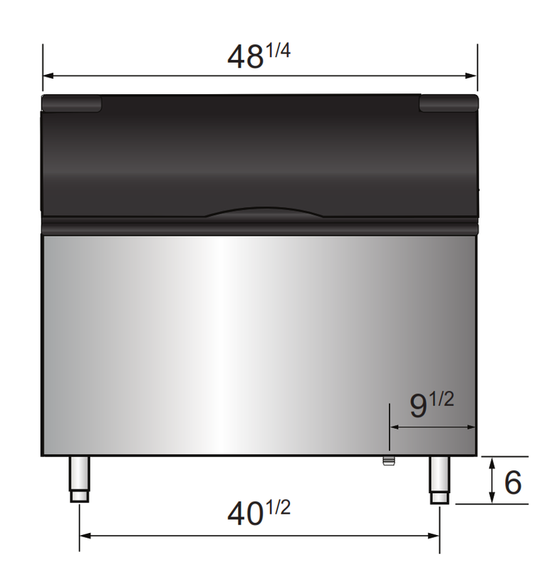 Atosa CYR700P 48.25" Ice Storage Bin with 700 lb. storage capacity for YR450 & YR800 Ice Makers, with Adapter Kit