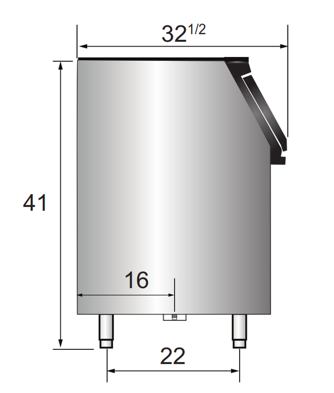 Atosa CYR700P 48.25" Ice Storage Bin with 700 lb. storage capacity for YR450 & YR800 Ice Makers, with Adapter Kit