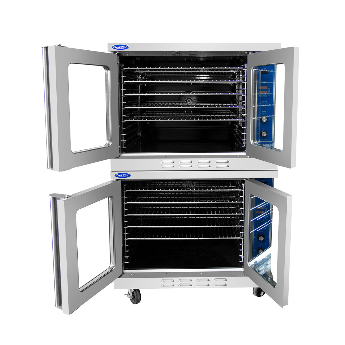 Atosa ATCO-513B-2 38.2" Double Bakery Depth Gas Convection Oven, 5 Shelves, 46,000 BTU, Legs and Castors