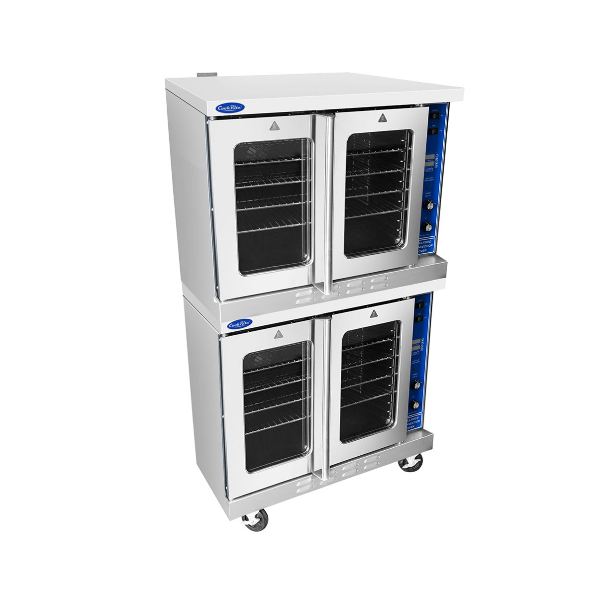 Atosa ATCO-513B-2 38.2" Double Bakery Depth Gas Convection Oven, 5 Shelves, 46,000 BTU, Legs and Castors