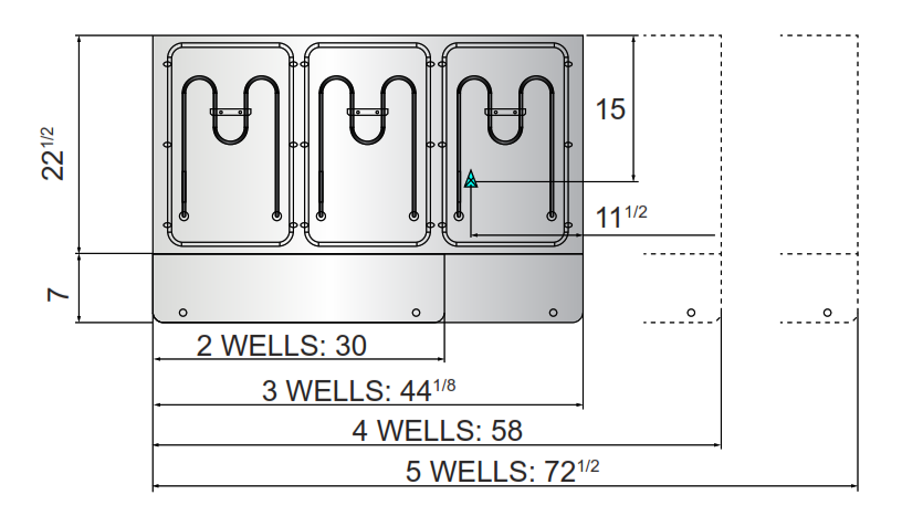 Atosa CSTEB-5C 72.5", Electric Hot Food Table, 5 Wells, Water Pans Included, 3750W, 240V