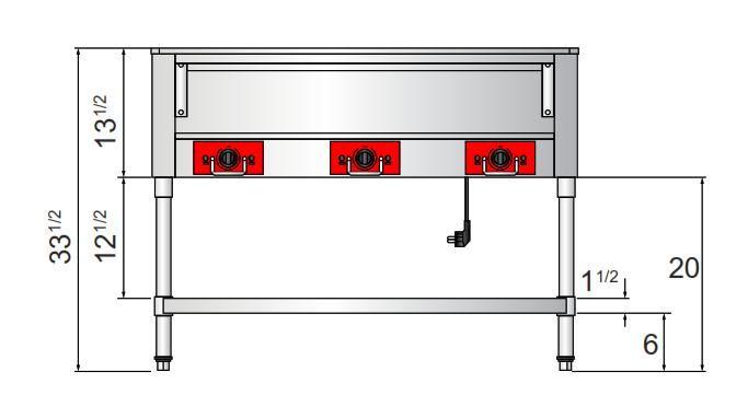 Atosa CSTEB-5C 72.5", Electric Hot Food Table, 5 Wells, Water Pans Included, 3750W, 240V