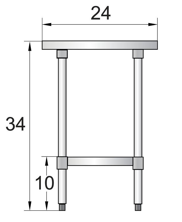 Atosa SSTW-2448 48" by 24" Work Table, Stainless Steel