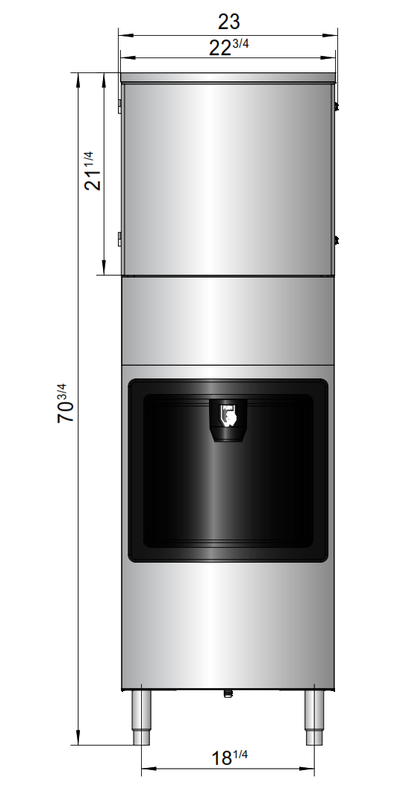 Atosa HD350-AP-161 23" Hotel Ice Machine, 350 lb. Daily Capacity, 160 lb. Storage Bin, 3M Water Filtration System