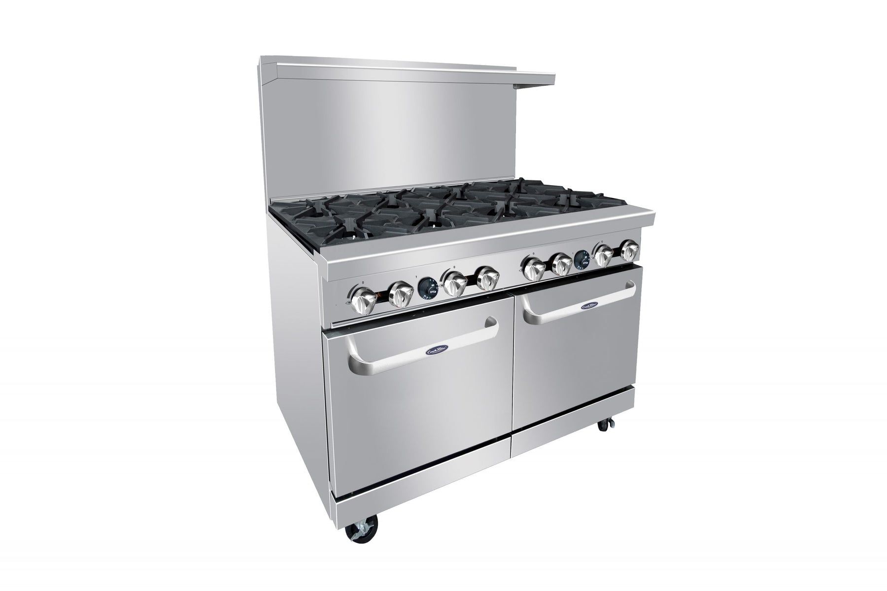 Atosa AGR-8B 48″ 8 Burner Gas Range with 2 20" Ovens; 4 Oven Racks, Castors Included