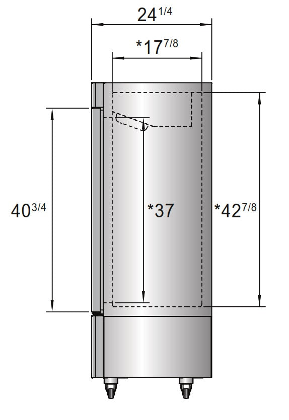 Atosa MBF8520GR Bottom Mount Low Height Reach In Freezer, 24" Wide x 63" High, 8.3 cu. ft