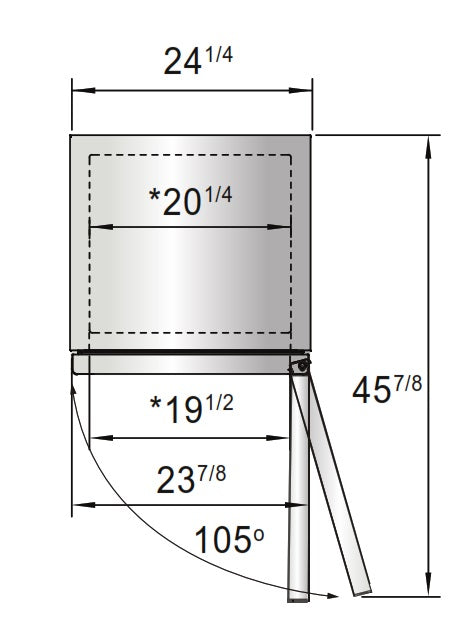 Atosa MBF8520GR Bottom Mount Low Height Reach In Freezer, 24" Wide x 63" High, 8.3 cu. ft