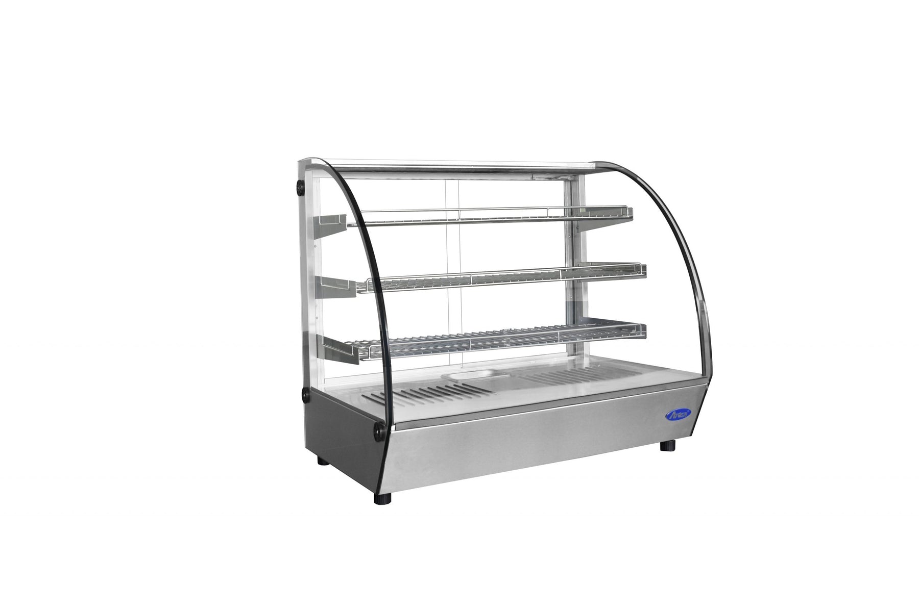 Atosa CHDC-44 Countertop Heated Curved Display Case, 4.4 cu ft, 3 Stainless Steel Shelves