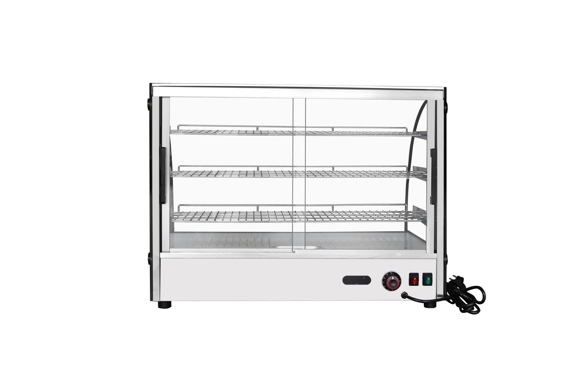 Atosa CHDC-56 Countertop Heated Curved Display Case, 5.6 cu ft, 3 Stainless Steel Shelves
