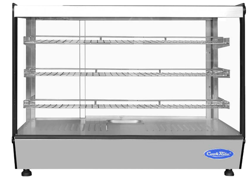 Atosa CHDS-71 Countertop Heated Square Display Case, 7.1 cu ft, 3 Stainless Steel Shelves