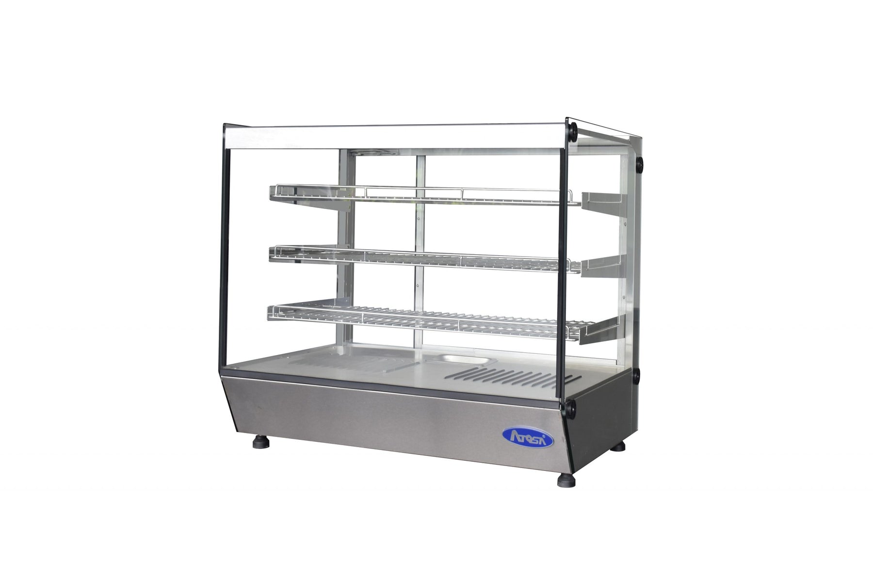 Atosa CHDS-71 Countertop Heated Square Display Case, 7.1 cu ft, 3 Stainless Steel Shelves