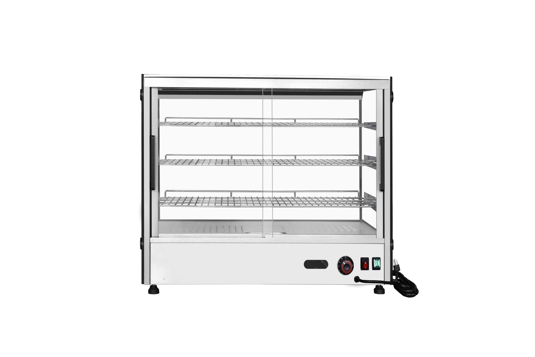 Atosa CHDS-71 Countertop Heated Square Display Case, 7.1 cu ft, 3 Stainless Steel Shelves