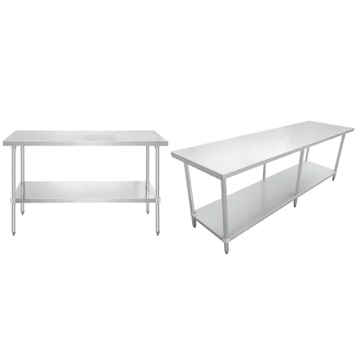 Prepline PWTG-3060 30"X60"X34"H Stainless Steel Worktable, 18 Gauge 430 SS with Undershelf