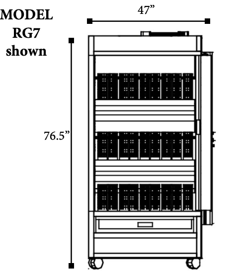 Southwood RG7 Gas 35 Chicken Commercial Rotisserie Oven Machine, Includes Heavy Duty Casters, Natural Gas and Liquid Propane
