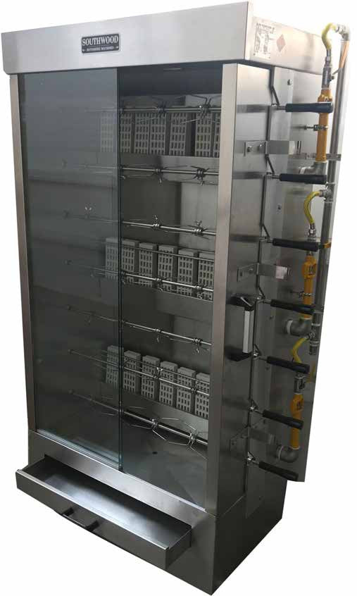 Southwood RG7 Gas 35 Chicken Commercial Rotisserie Oven Machine, Includes Heavy Duty Casters, Natural Gas and Liquid Propane