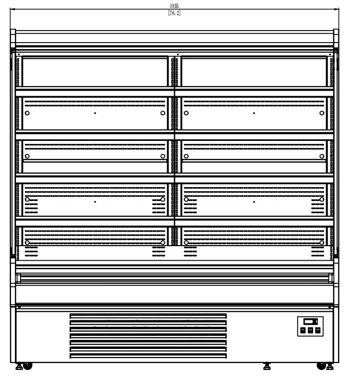 Coldline SOC-76-220-B 76" Open Air Refrigerated Display Merchandiser, 220V, Black, 27.6" Deep