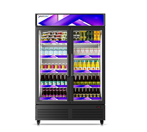 NAFCOOL GDR55 55" 2 Glass Hinge Door Merchandiser, 43.97 Cu. Ft.
