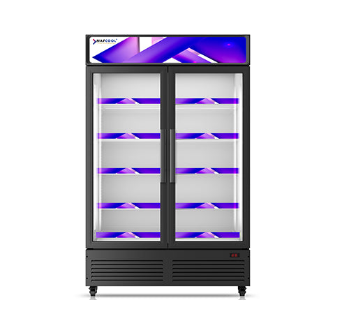 NAFCOOL GDR47 47" 2 Glass Hinge Door Merchandiser, 37.93 Cu. Ft.