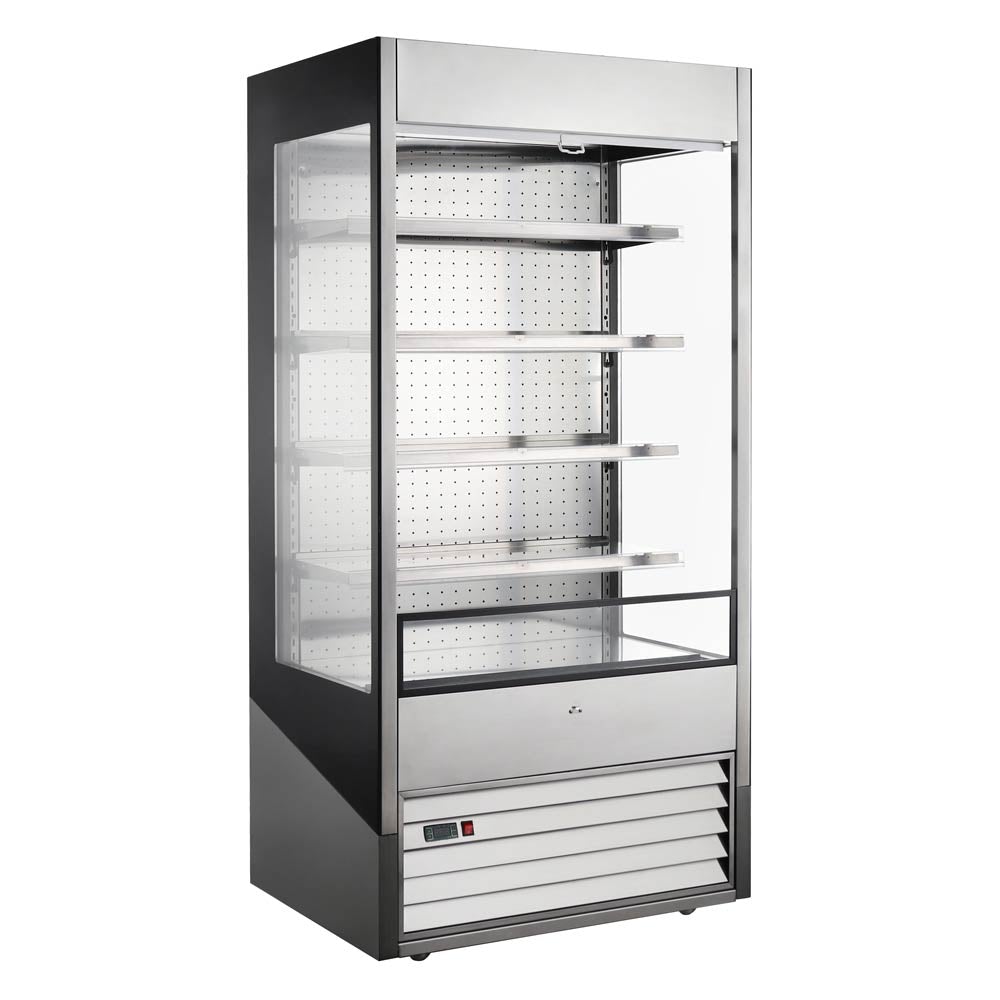 Marchia MDS40G 40" Refrigerated Open Air Cooler Grab and Go Display Case with Glass Sides