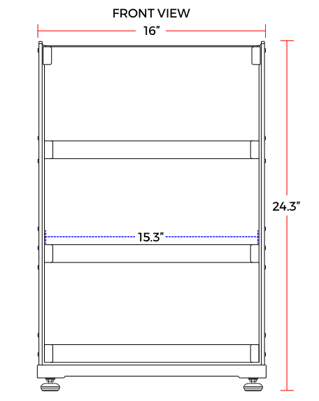 Marchia SA60 16" Vertical Straight Glass Countertop Dry Display Case