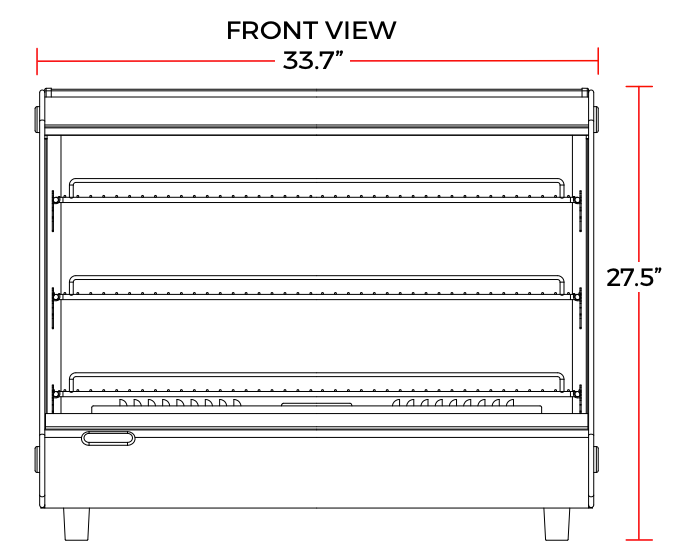 Marchia MHC161 34" Heated Slanted Glass Countertop Display Case