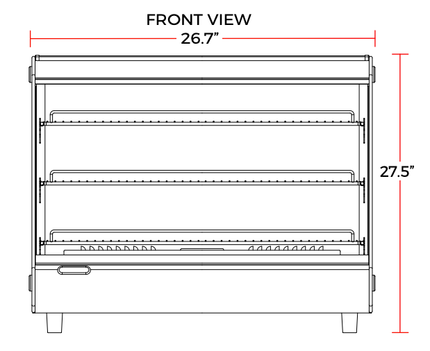 Marchia MHC121 27" Heated Slanted Glass Countertop Display Case