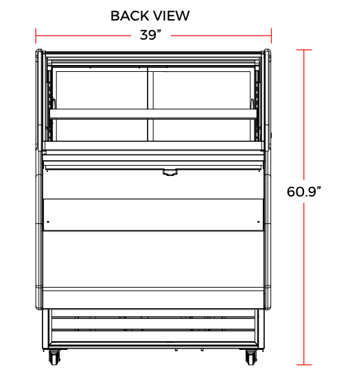 Marchia MSTAR40 40" Refrigerated Open Display Case with Refrigerated Glass Top
