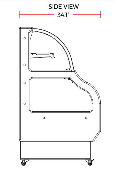 Marchia MSTAR40 40" Refrigerated Open Display Case with Refrigerated Glass Top