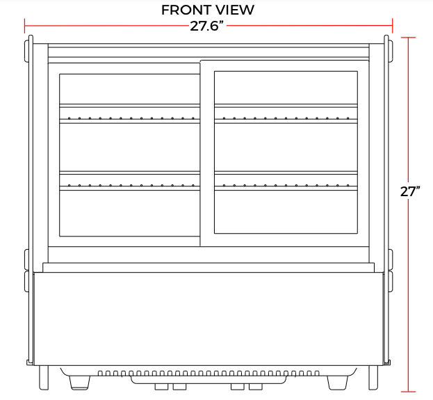 Marchia MDCC125 28" Refrigerated Countertop Dual Access Display Case