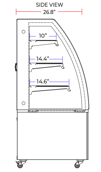 Marchia MBT36 36" Curved Glass Refrigerated Bakery Display Case