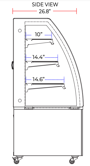 Marchia MBT48 48" Curved Glass Refrigerated Bakery Display Case