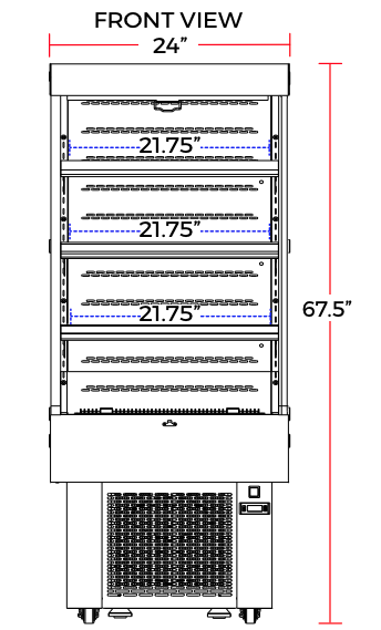 Marchia MDS250 24" Open Refrigerated Merchandiser Grab and Go Display Case