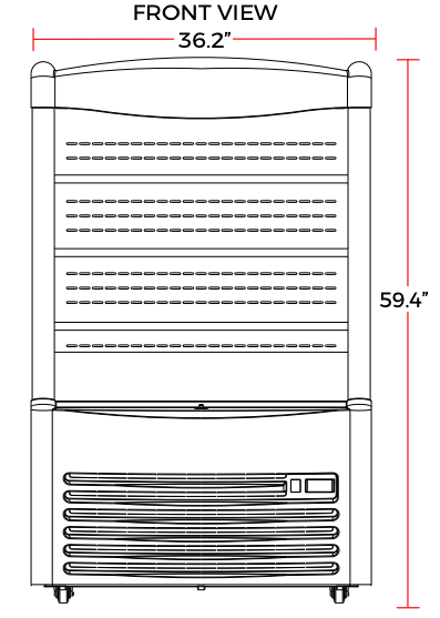 Marchia MDS390 36" Open Refrigerated Merchandiser Grab and Go Display Case, Black