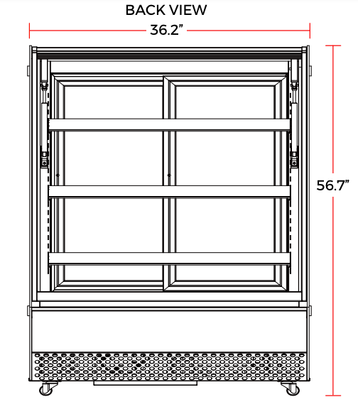 Marchia MBC36 36" Front Curved Lift-Up Glass Refrigerated Bakery Display Case
