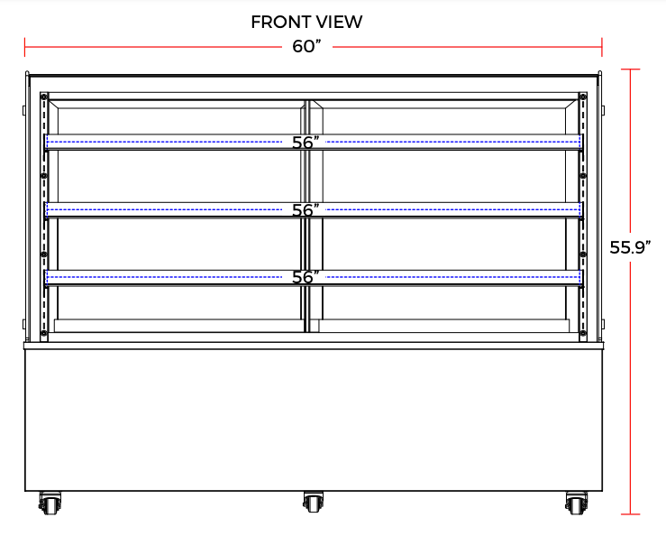 Marchia MBT60 60" Curved Glass Refrigerated Bakery Display Case