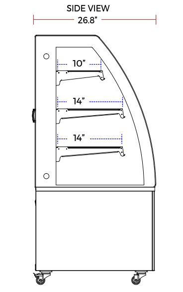 Marchia MBT60 60" Curved Glass Refrigerated Bakery Display Case