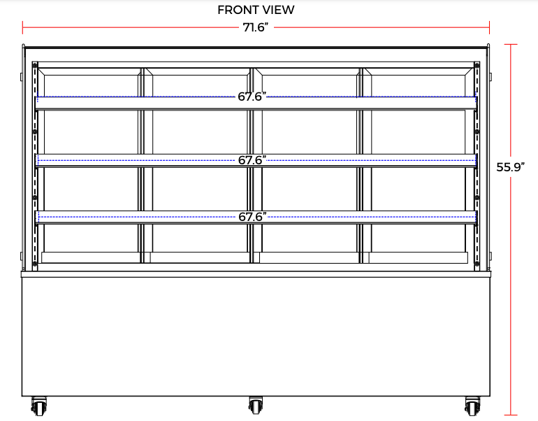 Marchia MBT72 72" Curved Glass Refrigerated Bakery Display Case