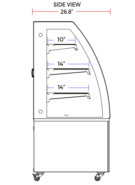 Marchia MBT72 72" Curved Glass Refrigerated Bakery Display Case