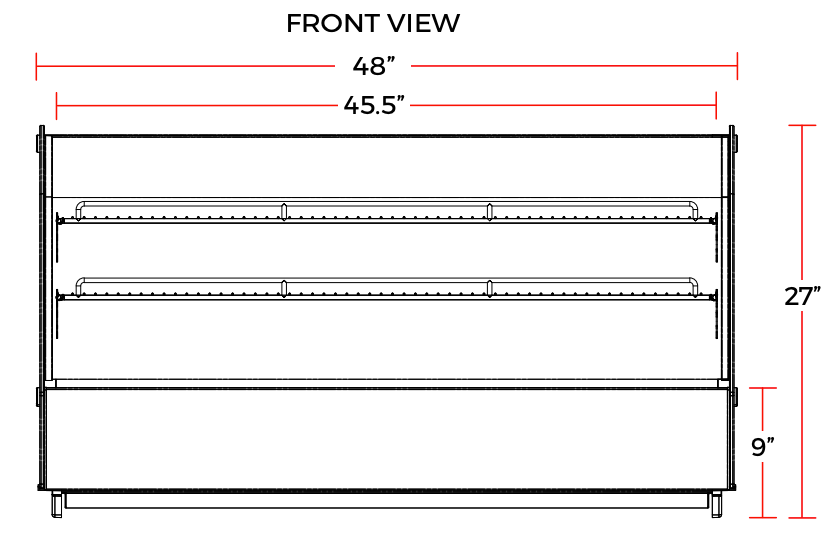 Marchia MDC260-ST 48" Refrigerated Straight Glass Countertop Display Case