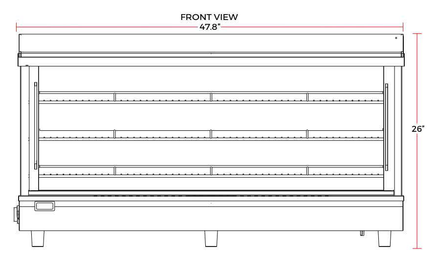 Marchia MHCC186 48" Heated Countertop Display Front and Rear Access Doors