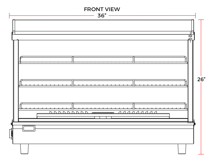 Marchia MHCC136 36" Heated Countertop Display Front and Rear Access Doors