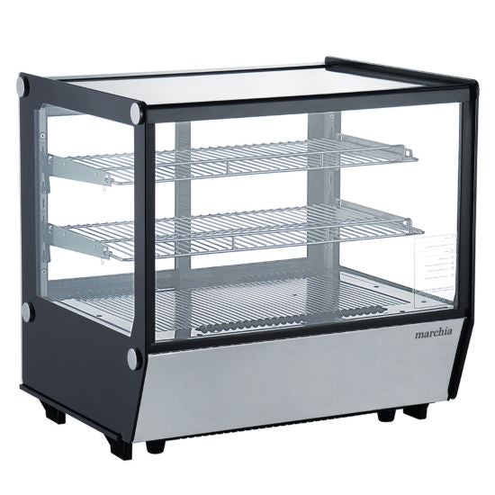 Marchia MDC120-ST 27" Refrigerated Display Case, Black Color, Straight Glass