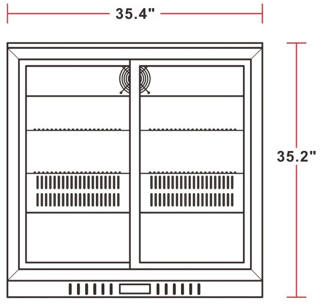 Unity U-BB2 36" Countertop Two Sliding Door Merchandising Bar Cooler