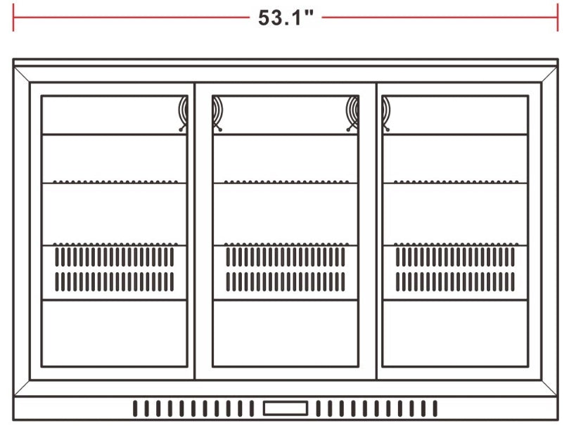 Unity U-BB3 54" Three Sliding Door Merchandising Bar Cooler